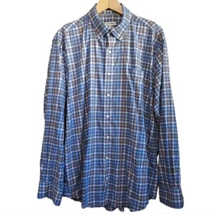 Peter Millar Star Dust Orin Cotton-Stretch Sport Button-Down Shirt Blue Grey